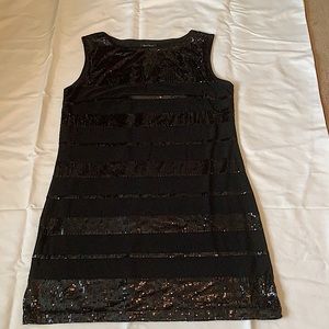 White House Black Market, black sequin dress